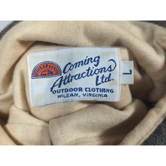 VTG Coming Attractions Wool Blend Flannel Shirt Jacket Mens L Plaid Lined Work - Picture 2 of 11